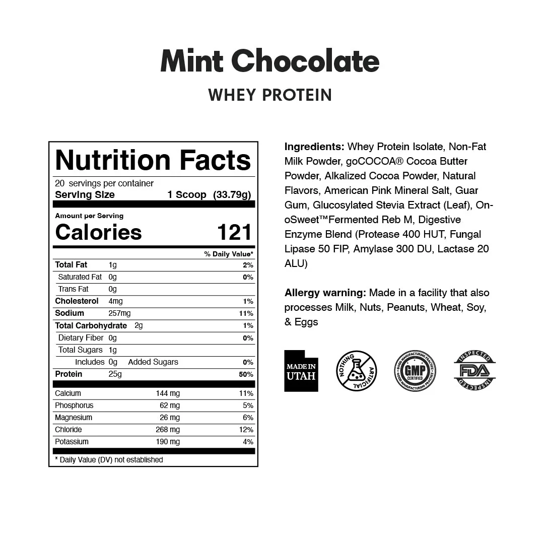 Whey Protein Powder - Mint Chocolate Stick Packs - Image 2