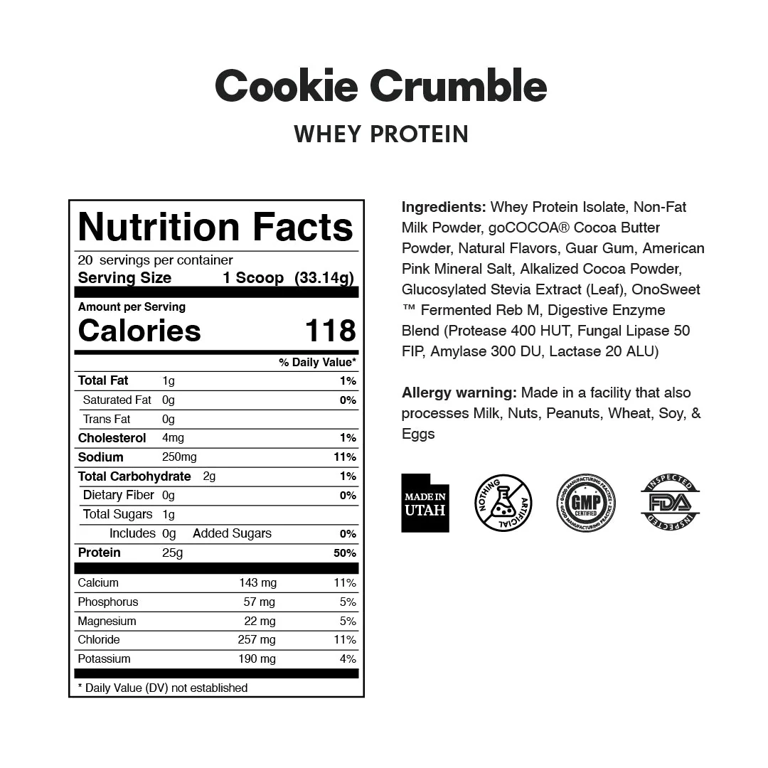 Whey Protein Powder - Cookie Crumble Stick Packs - Image 2